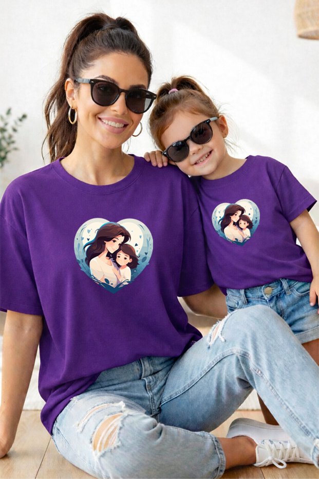 Mother Daughter 100% Cotton T-Shirt Mama Mini Mother Daughter Single Price