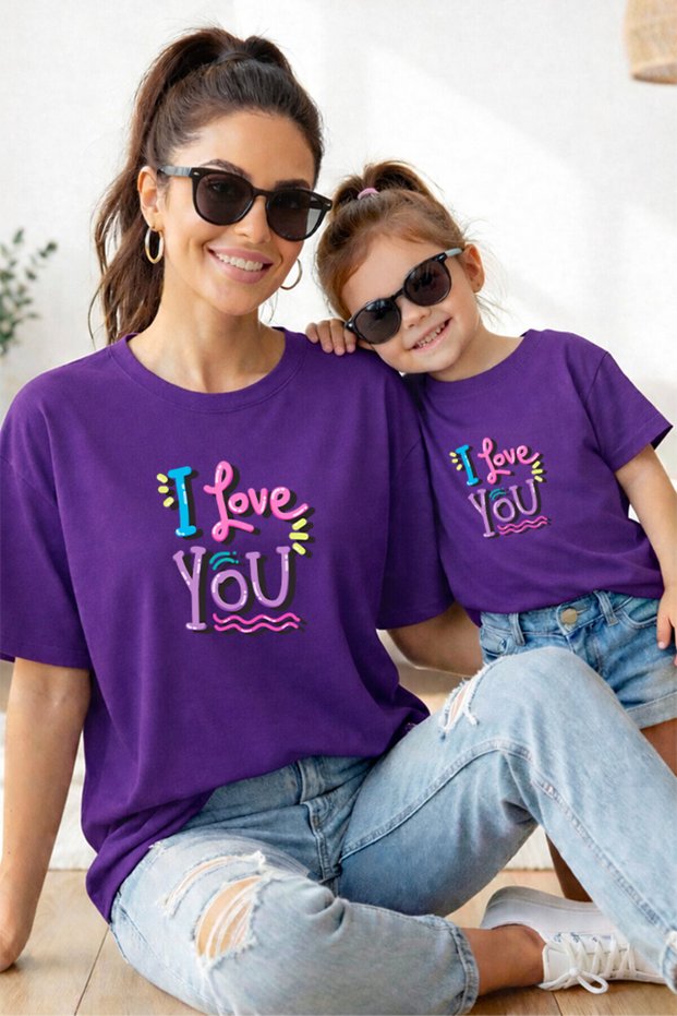Mother Daughter 100% Cotton T-Shirt Mama Mini Mother Daughter Single Price