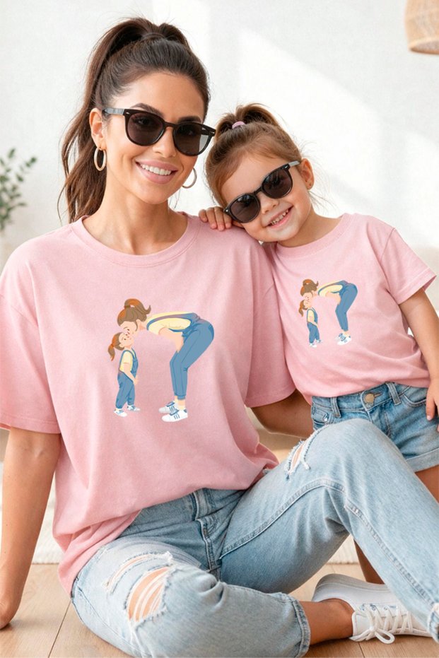 Mother Daughter 100% Cotton T-Shirt Mama Mini Mother Daughter Single Price