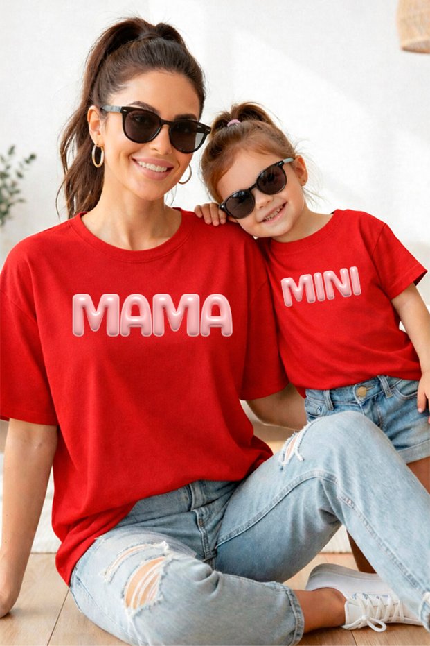 Mother Daughter 100% Cotton T-Shirt Mama Mini Mother Daughter Single Price