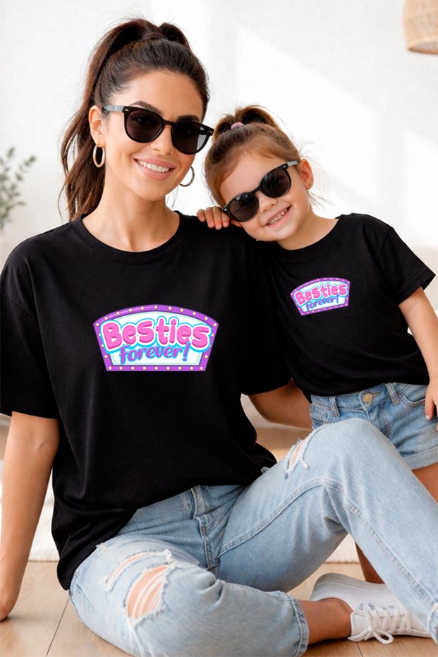 Mother Daughter 100% Cotton T-Shirt Mama Mini Mother Daughter Single Price