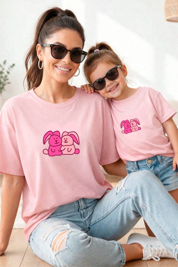 Mother Daughter 100% Cotton T-Shirt Mama Mini Mother Daughter Single Price