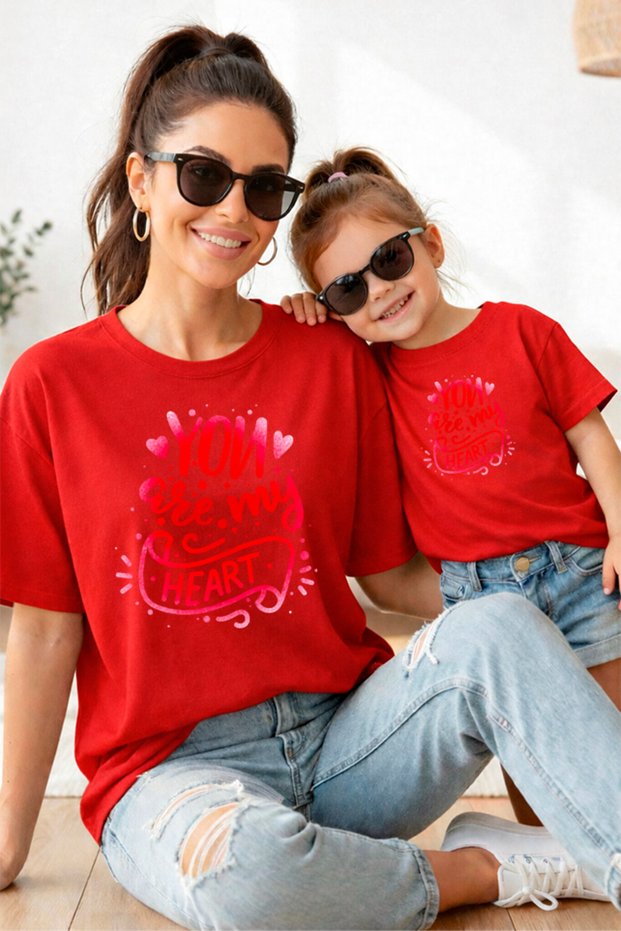 Mother Daughter 100% Cotton T-Shirt Mama Mini Mother Daughter Single Price