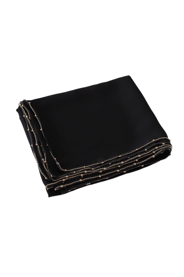 Premium Pearl-Beaded Medina Silk Chiffon Hijab Headscarf, 175 x 70 cm