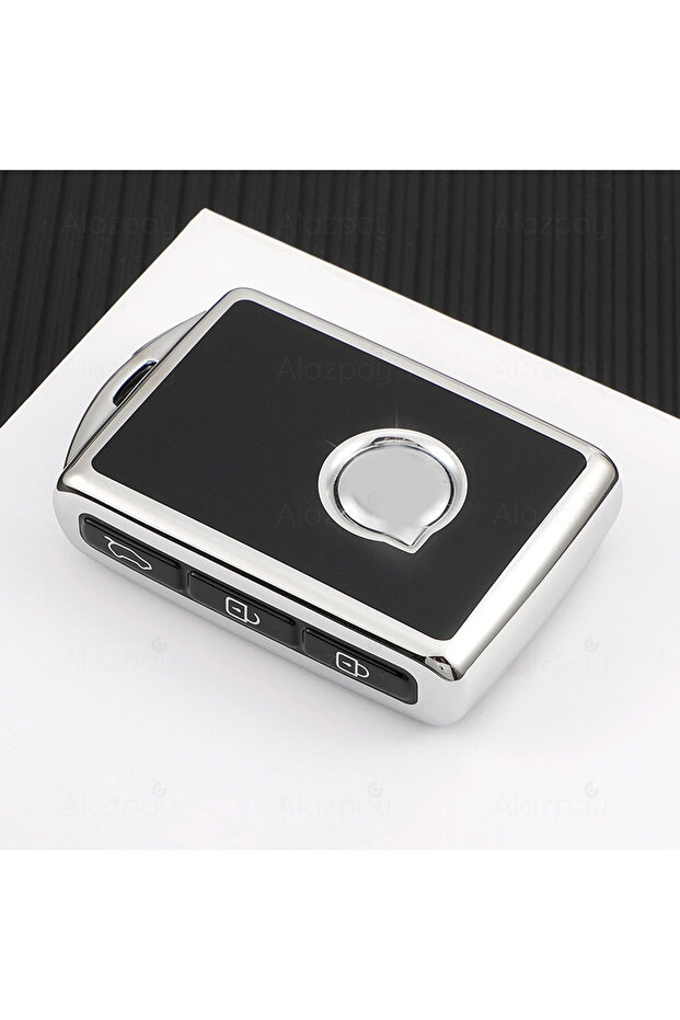 Volvo Compatible Xc40, Xc90, Xc70, S60, S80, S90, C30, V70, V90, Glossy Tpu Key Case Cover (Silver)