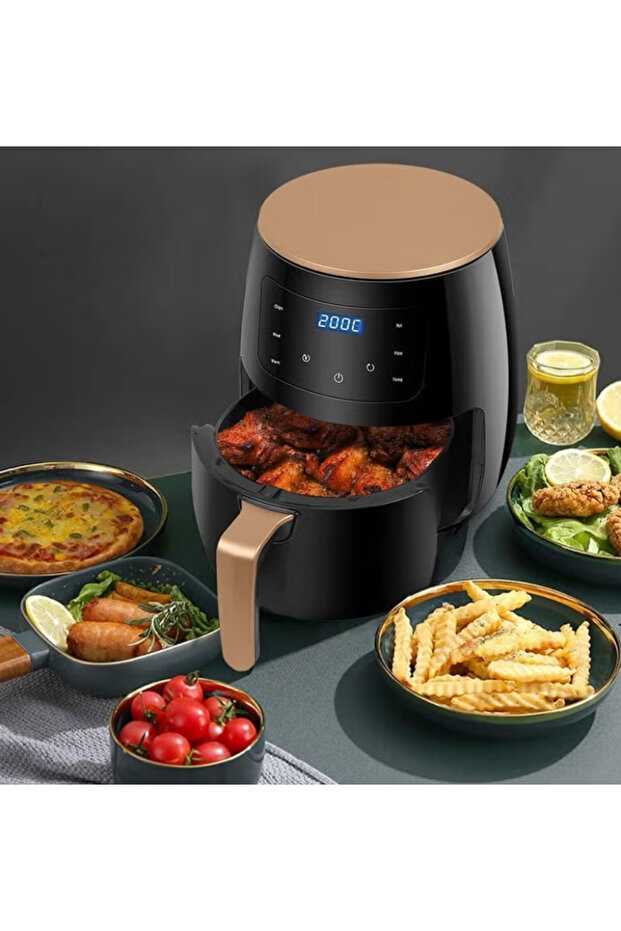 Air Fryer, 6L Capacity, 2400W, LCD Touch Control, German Technology, Black and Gold | Flare Gadgets