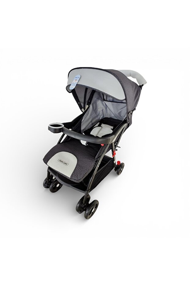 عربة أطفال مزودة بمظلة وأربع عجلات - 1