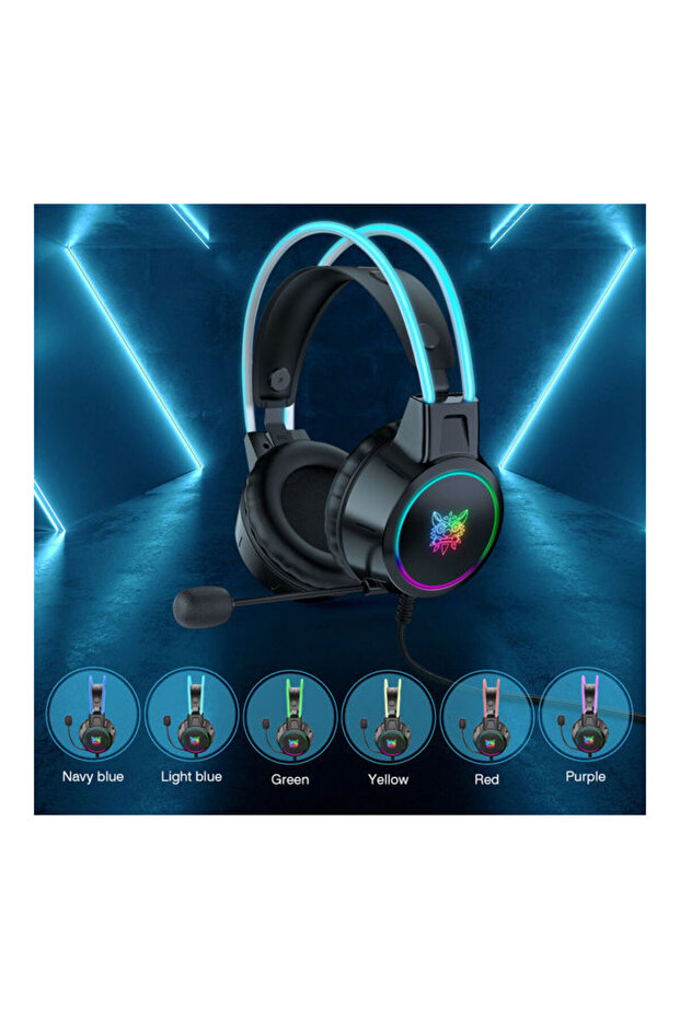 سماعة ألعاب RGB سوداء - 2