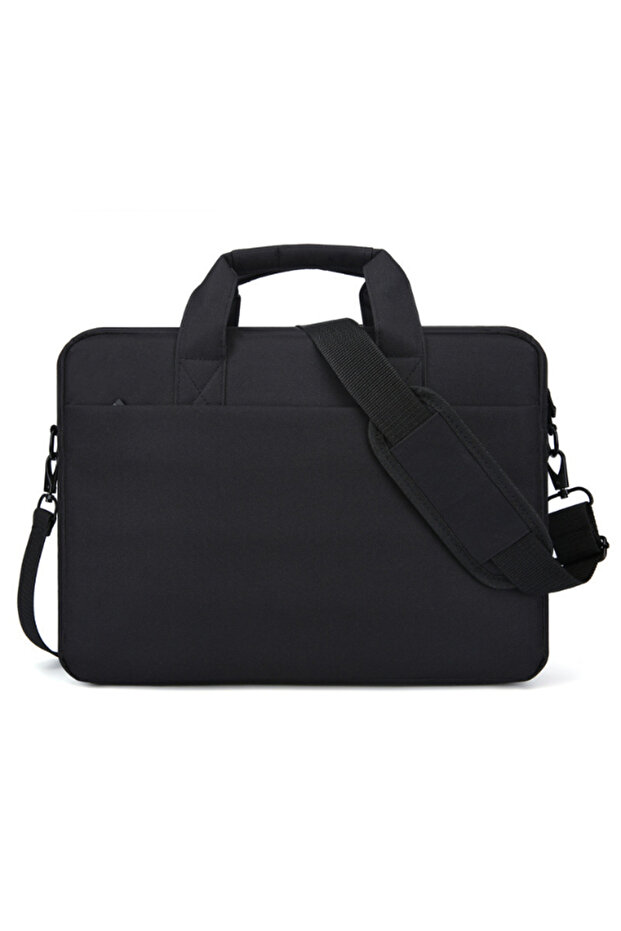 Solid Crossbody Laptop Bag Black