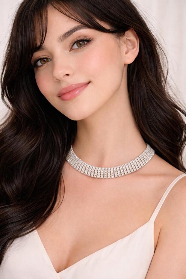 سلسلة فضية من 5 صفوف من الكوردون زينير تشوكير