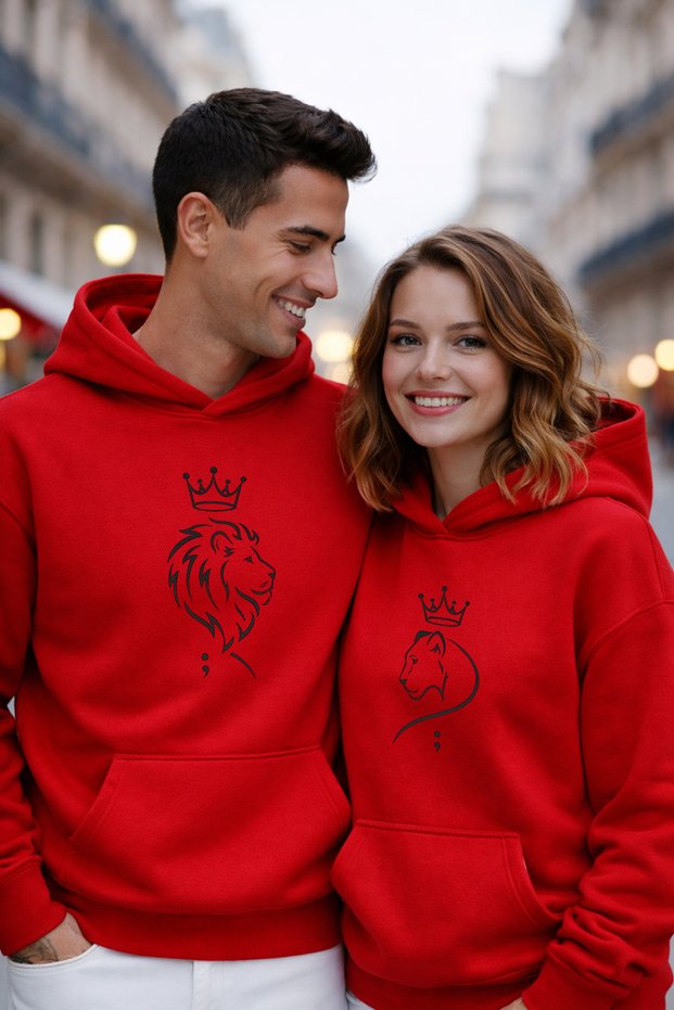 February 14 Valentine's Day Sweatshirt Couple Combination (Valentine's Day) Love of the Beasts Printed 2-Piece Price