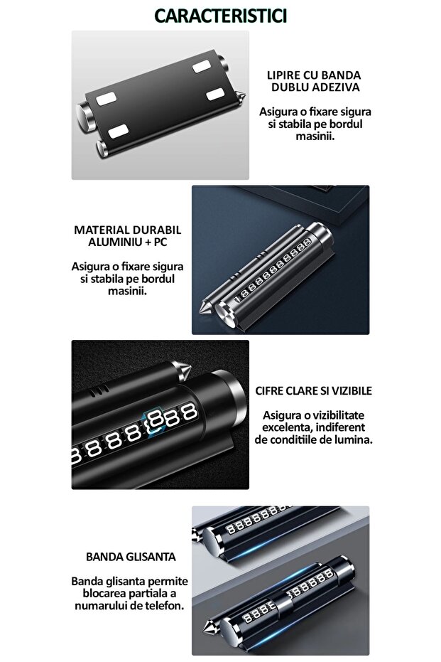 Multifunctional Car Parking Holder - Silver - 6