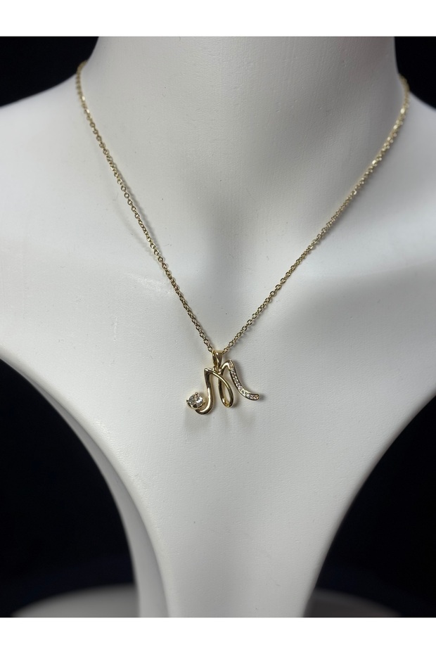 M Harfli Çelik Kolye - 1