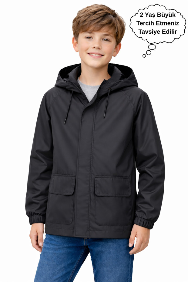 Boy's Premium Seasonal Raincoat with Hood and Pockets