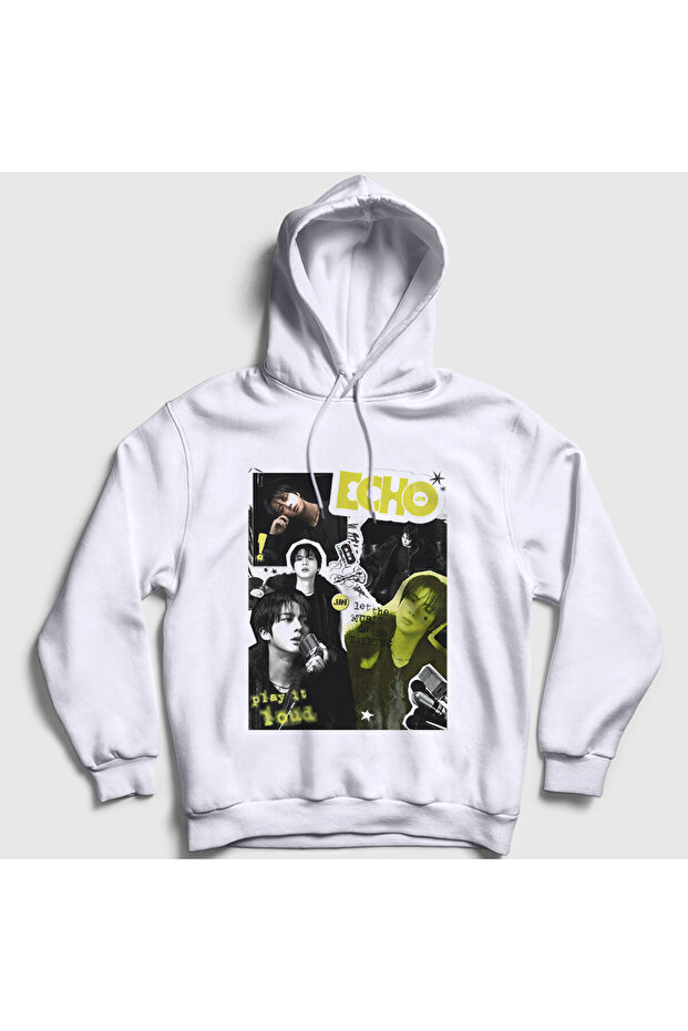Unisex White Loud Echo Kim Seok Jin Bts Hooded Sweatshirt 598400Tt