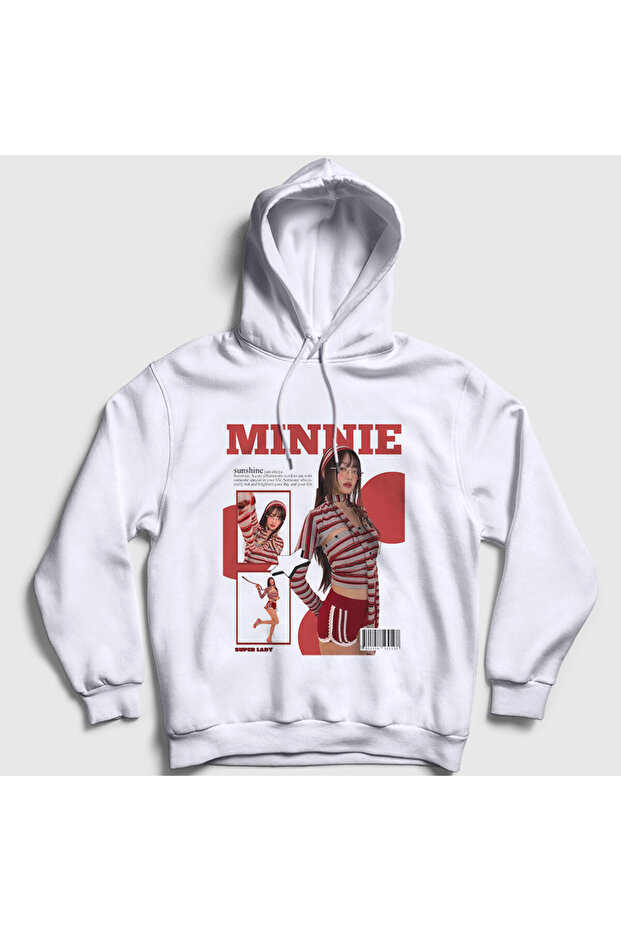 Unisex White Sunshine Minnie I Dle Gidle Hooded Sweatshirt 599541Tt