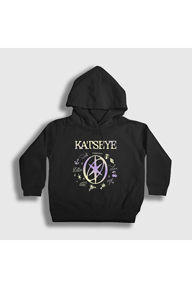 Unisex Kids Black Signs Gnarly K-Pop Katseye Hooded Sweatshirt 599168Tt