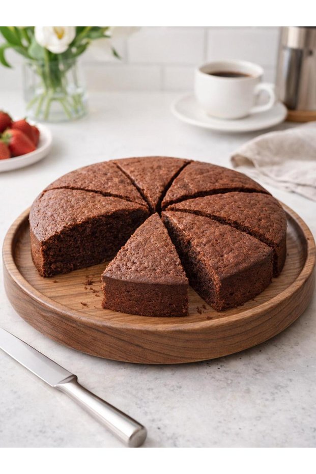 Natural Wooden Cake & Pastry Presentation Plate 24 cm – High-Rimmed Wooden Serving Plate