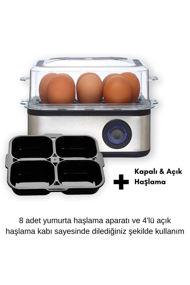 08-EGG ماكينة طهي البيض ذات 8 فتحات، ماكينة سلق البيض، إيقاف تشغيل تلقائي - 4