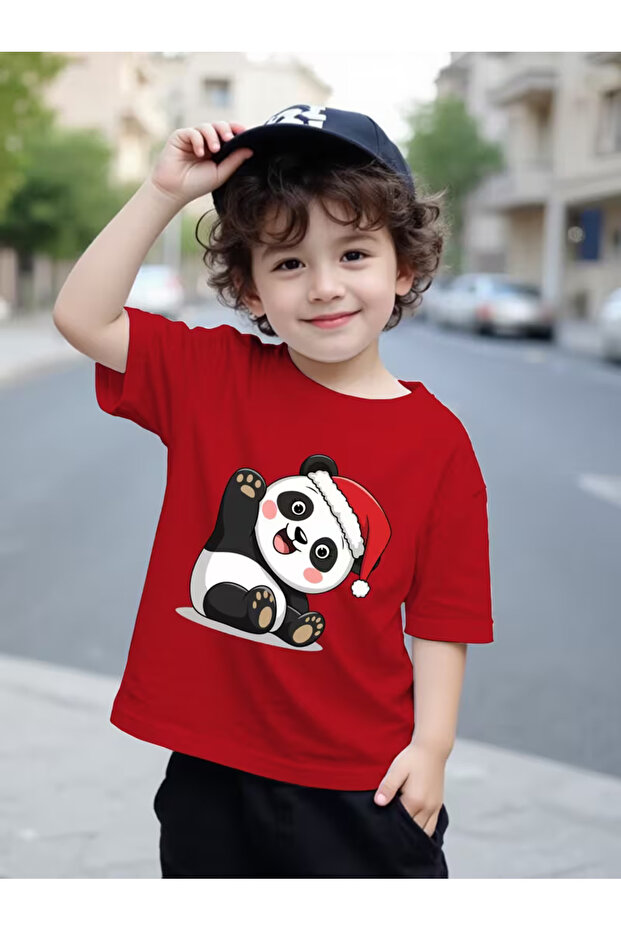 تي شيرت مطبوع بأكمام قصيرة للأطفال