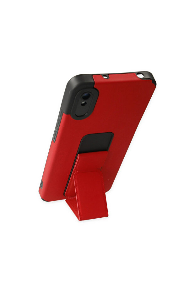 Redmi 9a case mega stand silicone - red - 3