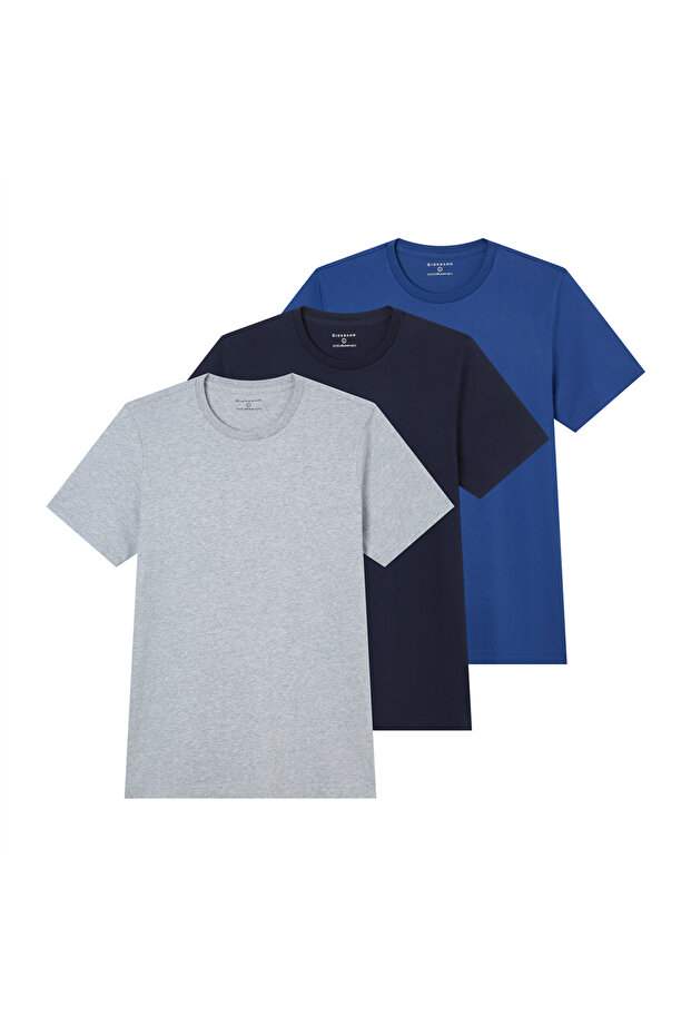Men’s Slim Cotton Crew Neck Tee 3‑Pack Essentials