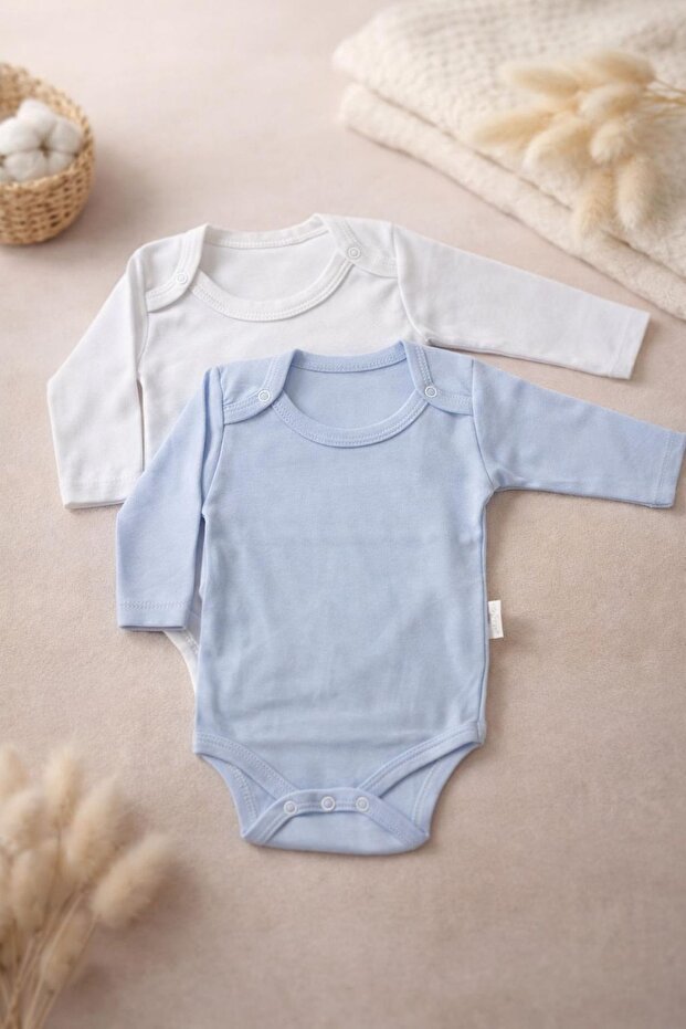 100% Cotton Plain Long Sleeve 2-Piece Badi Set