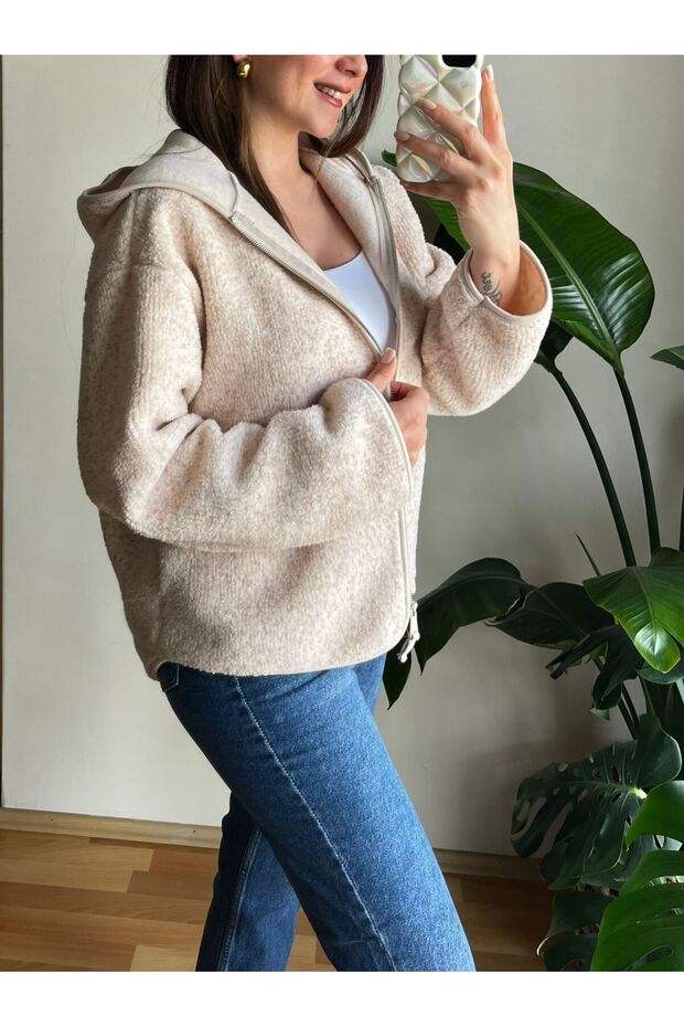 KAPÜŞONLU POLAR CEKET - 2