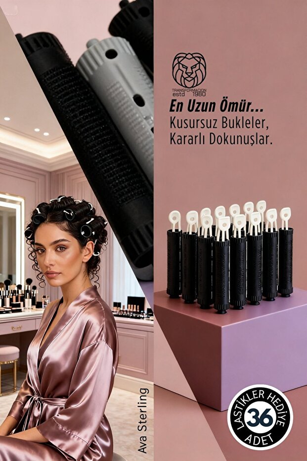 Hair Curler - 36-Piece Hair Curl Styling Set - Elastic - Lasting Styling 722831