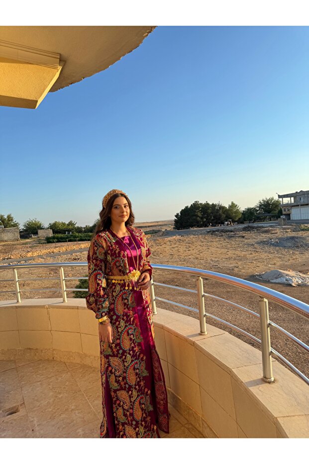 Mor desenli kaftan - 2