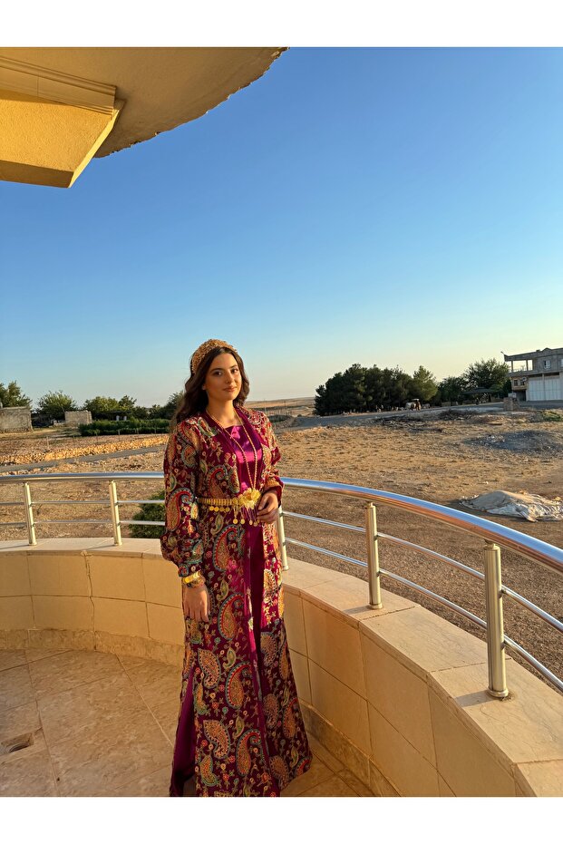 Mor desenli kaftan - 3