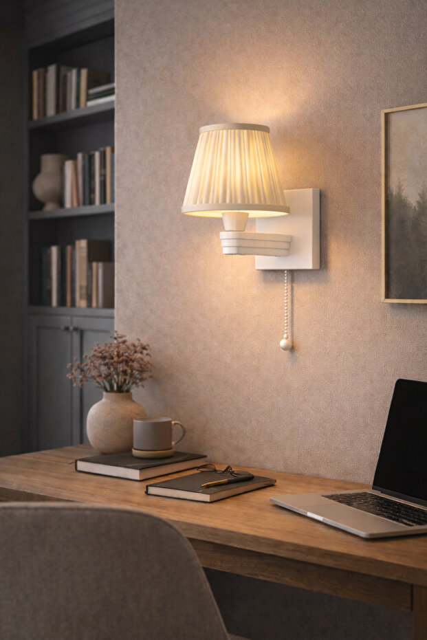 Chain Wall Sconce | Decorative Modern Design Wall Lamp | Cream Headboard Sconce