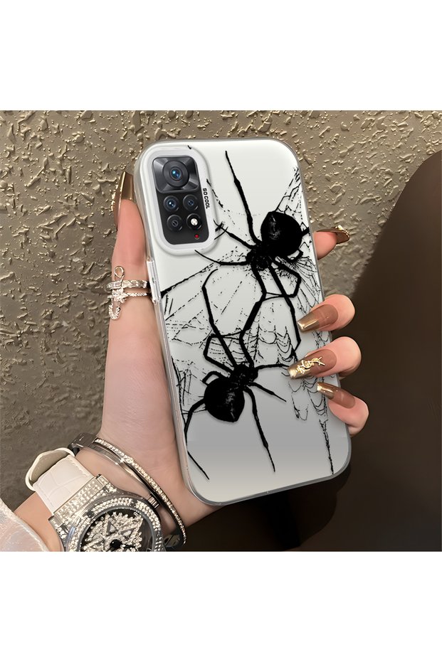 حافظة هاتف ريدمي نوت 11 برو 5G متوافقة مع تصميم شبكة العنكبوت ومقاومة للصدمات