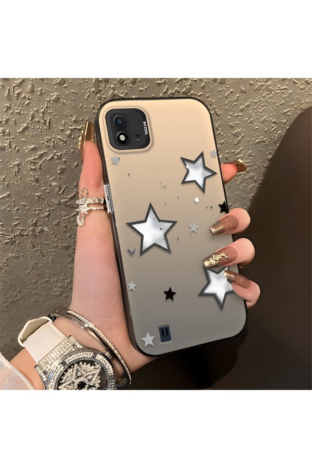 Realme C20/C20A Compatible, Star Pattern, Luxury and Fashionable Shock Resistant Case