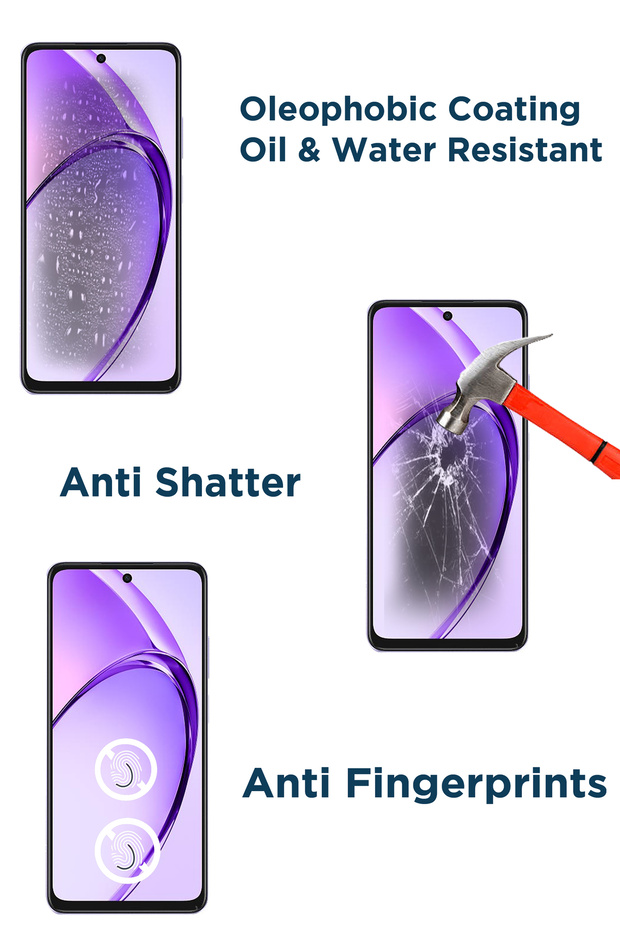 واقي شاشة زجاجي ممتاز لهاتف أوبو A3 - 4
