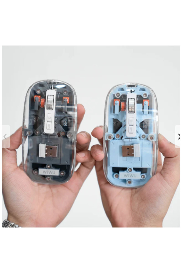 Crystal Dual Mode Wireless Mouse – Bluetooth & 2.4G with Removable Transparent Cover