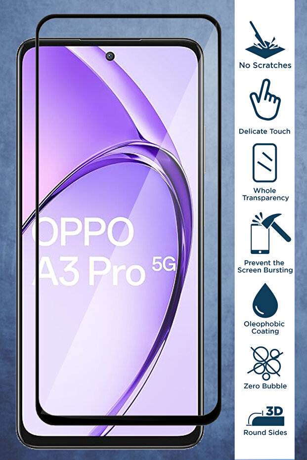واقي شاشة زجاجي ممتاز لهاتف أوبو A3 برو - 2