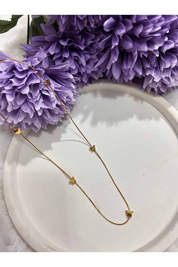 Kelebekli Çelik Kolye - 2