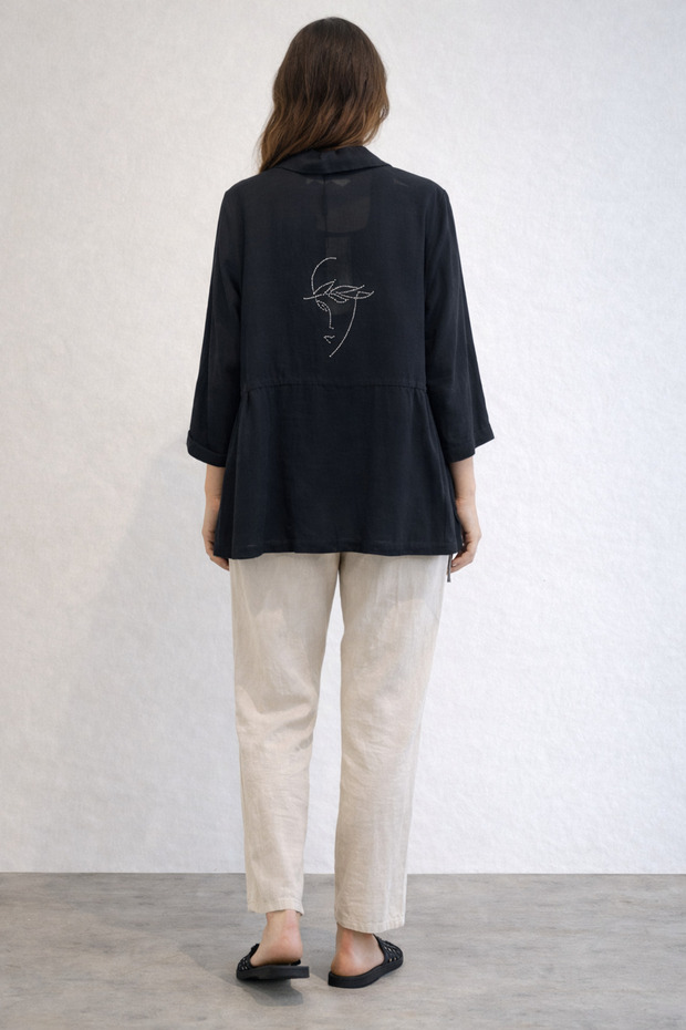 طقم سترة رياضية من الكتان مكون من قطعتين - 5