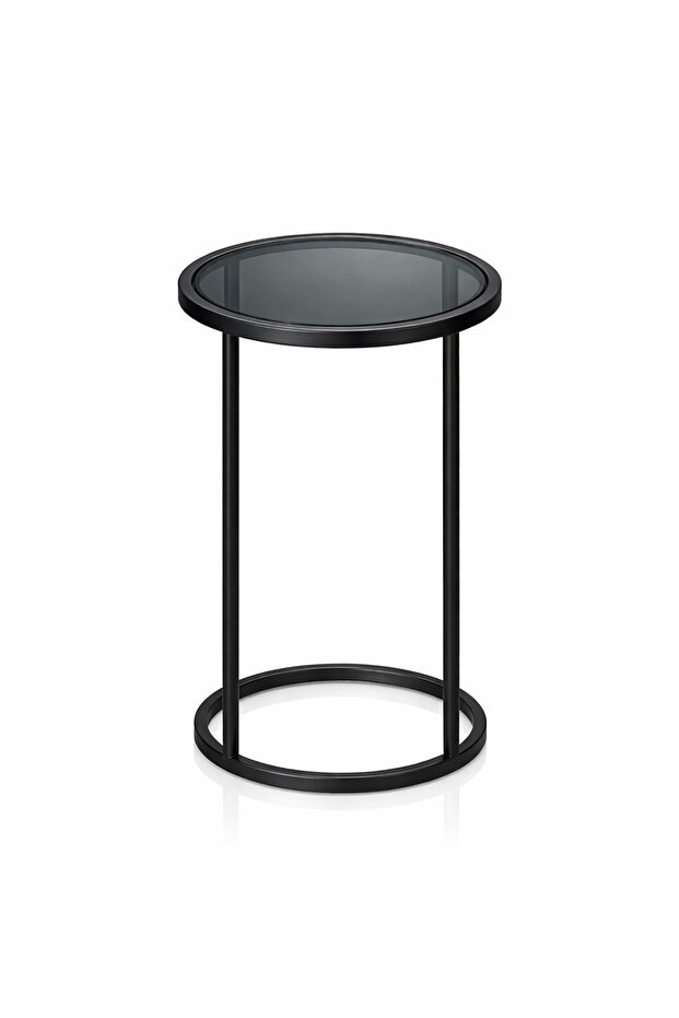 Black glass serving table - 3