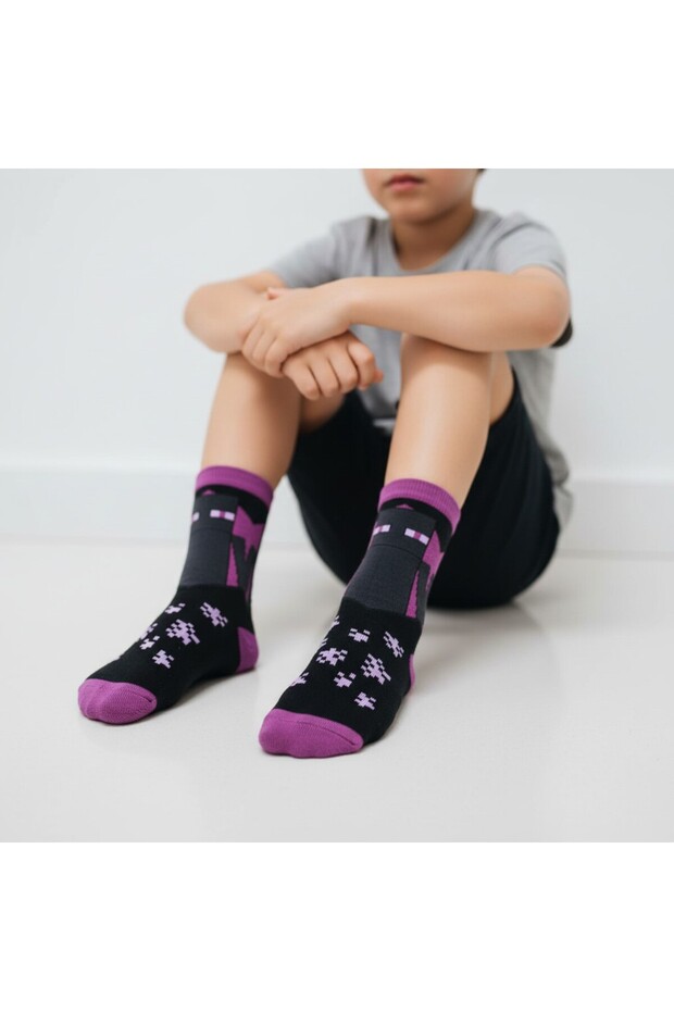 Minecraft Çocuk Çorap 3lü Set - 6