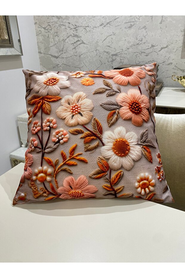 Digital Printed 5D Bohemian Punch Embroidery Patterned Decorative Throw Pillow Cover 1 Piece