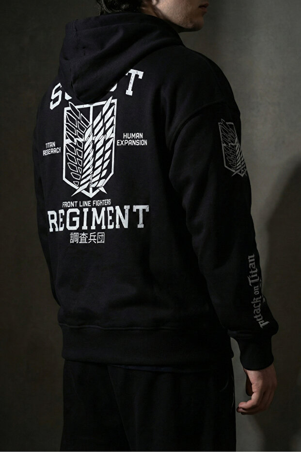 Attack on Titan - Zippered Hoodie Oversize Embossed Sweatshirt Cardigan