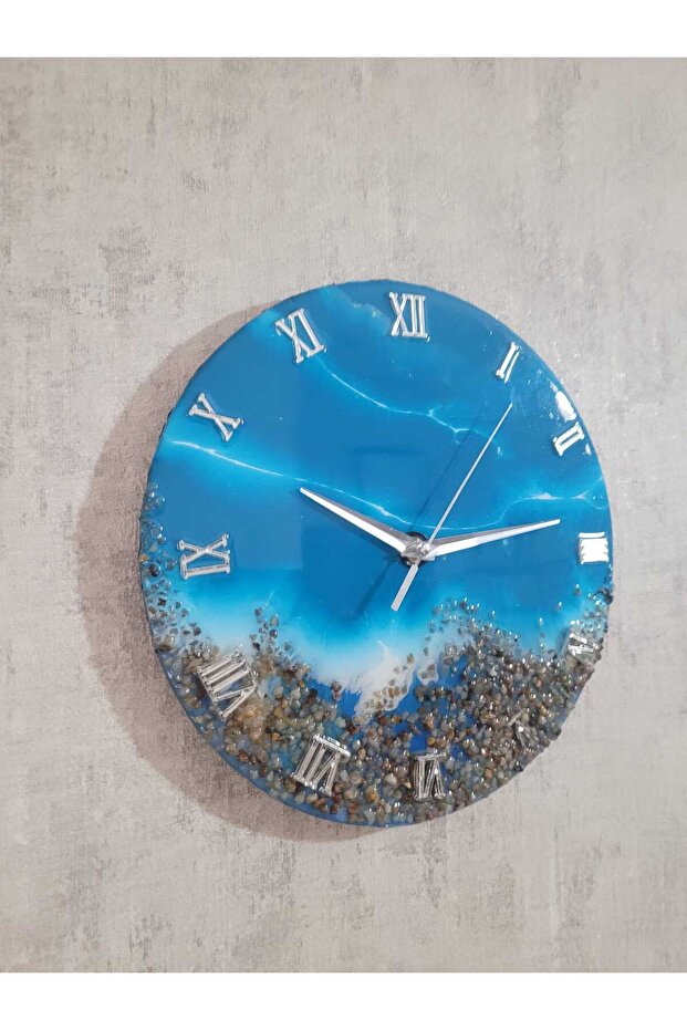Epoxy Wall Clock 28 cm – Rustic Design - 3
