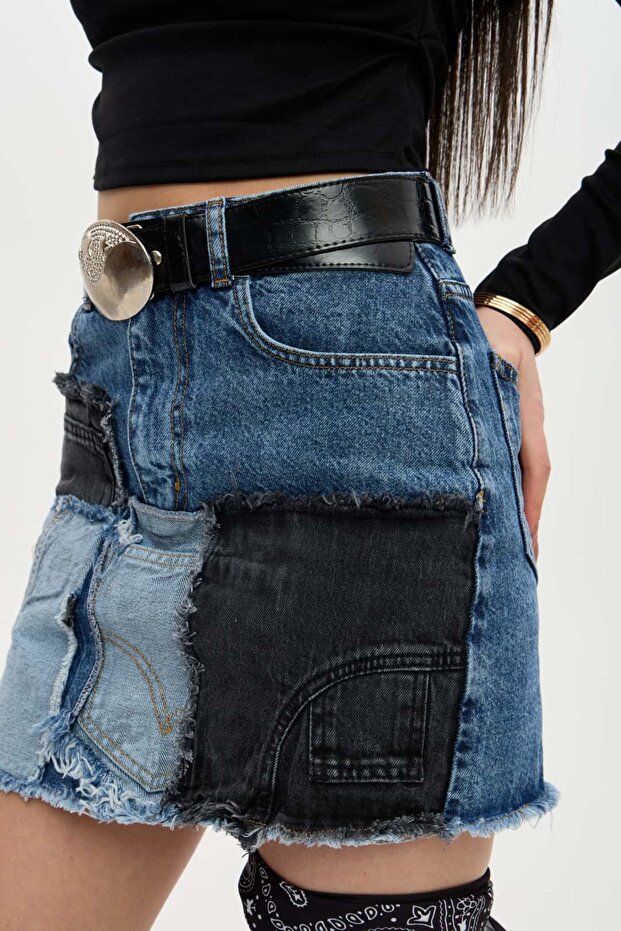 Yamalı Kot Etek - 1