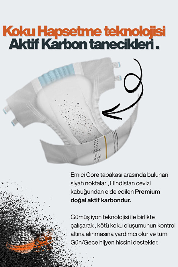 Aktif Karbon&Gümüş iyon destekli Bel Bantlı Hasta Bezi XL-XXL 24’lü - 200 ML Bariyer Kremi Hediyeli - 5