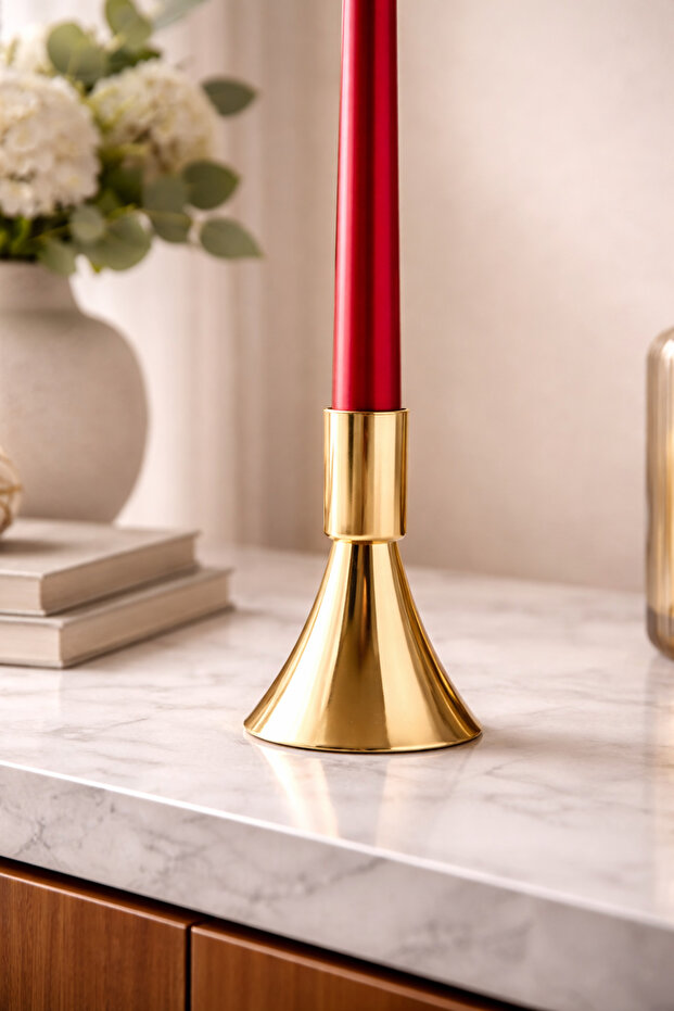 Smal 2’Li Şamdan Seti Gold Mumluk - 4