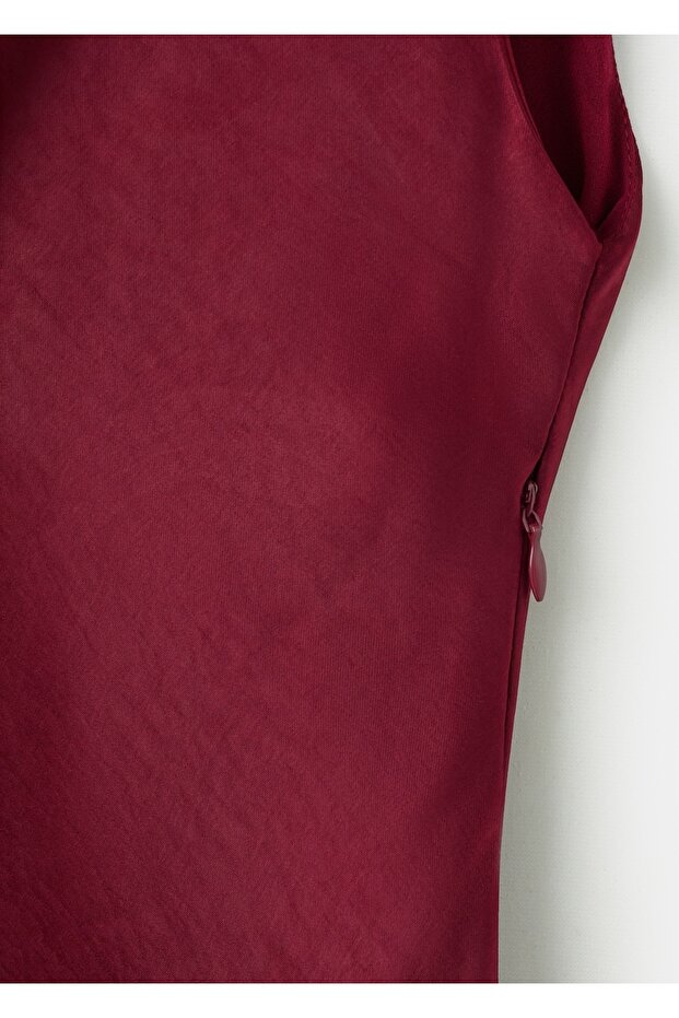 Vatkalı saten elbise - 8