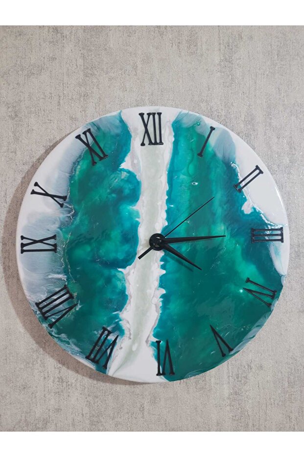 Epoxy Wall Clock 40 cm – Rustic Design - 4