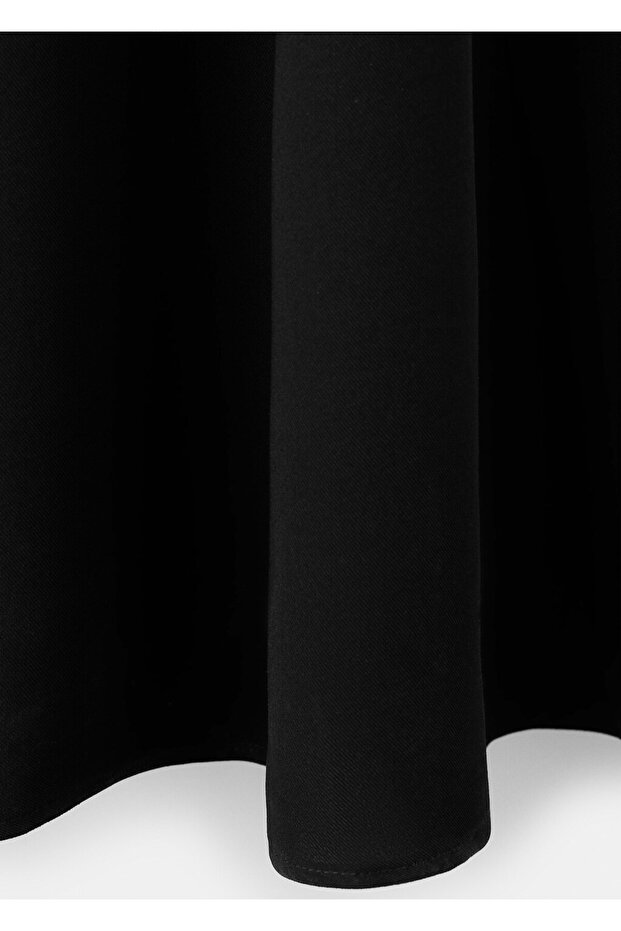 Yüksek yaka midi elbise - 5